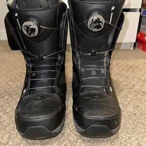 Salomon Black Snowboard Boots with Dial Lacing
